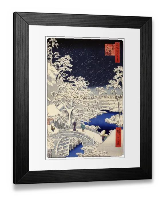 Framed Print : Hiroshige's One Hundred Famous Views of Edo (名所江戸百景)