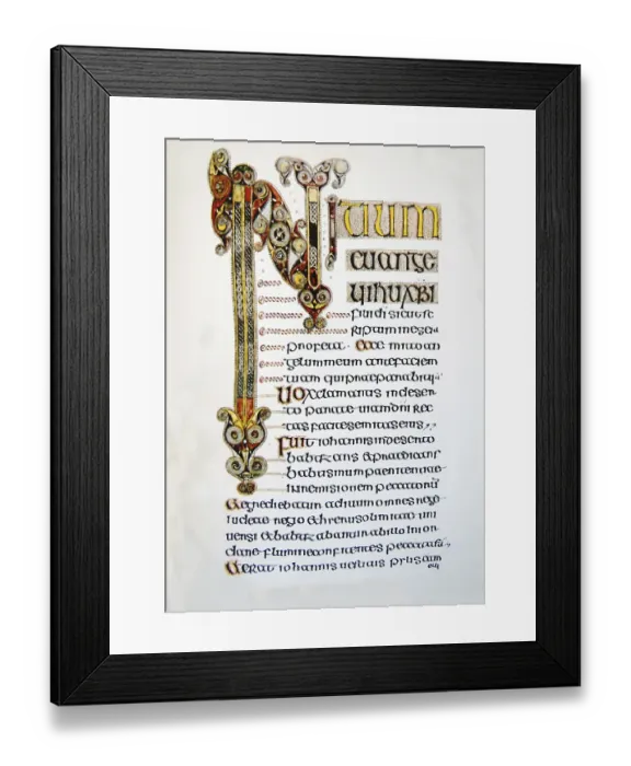 Framed Print : The Book of Durrow is a medieval illuminated manuscript gospel book in the Insular art style