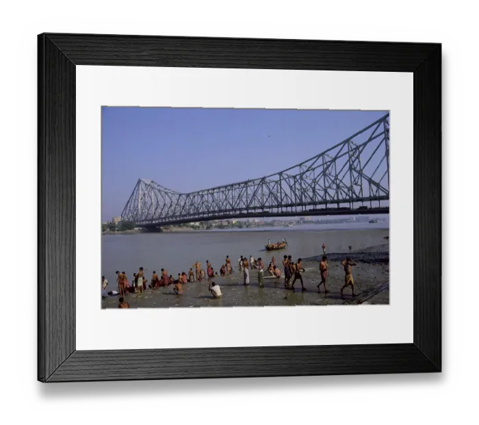 Framed Print : Howrah Bridge and Hoogly River Framed Print : Howrah Bridge and Hoogly River