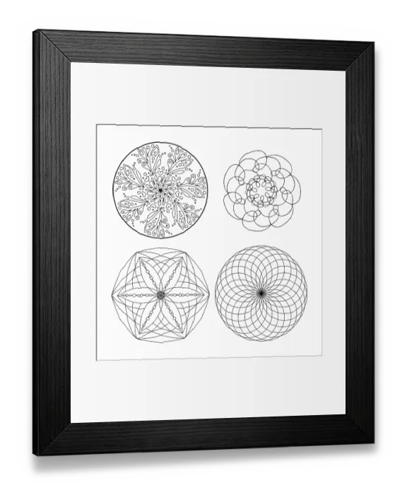Framed Print : An image of a nice Mandala black and white