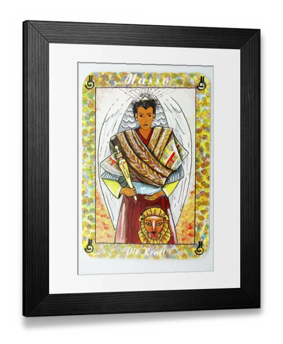Framed Print : Tarot symbols with a grey background