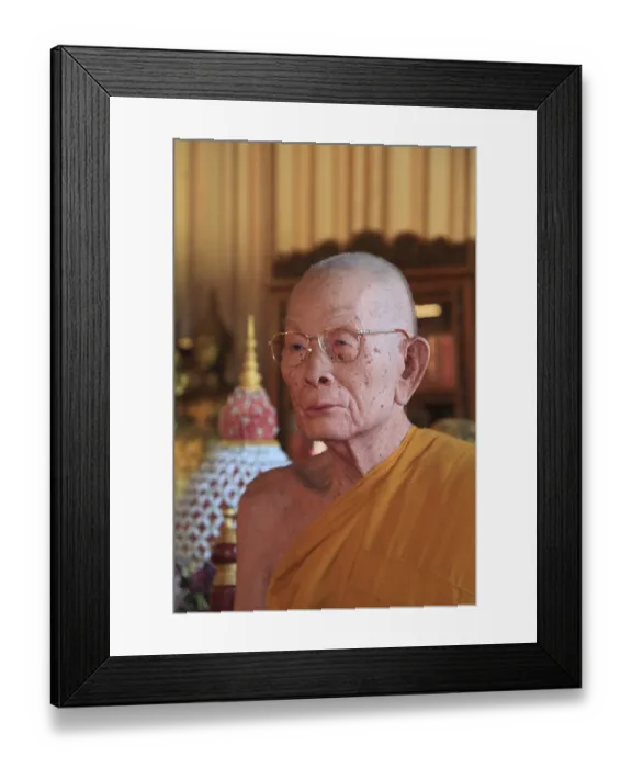 Framed Print : Wax figure of a Buddhist monk, Wat Phra Singh