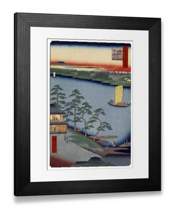 Framed Print : Hiroshige's One Hundred Famous Views of Edo (名所江戸百景)