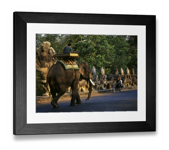 Framed Print : Angkor Thom is located one mile north of Angkor Wat
