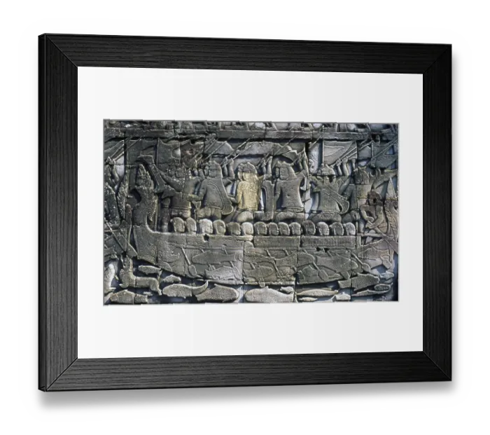 Framed Print : The Bayon was originally the official state temple of the Mahayana Buddhist King Jayavarman VII