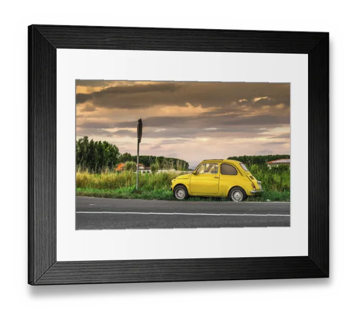 Framed Print : Small vintage italian car Fiat Abarth
