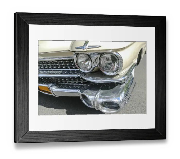 Framed Print : BAD NAUHEIM, Germany AUGUST 2017: Detail of a classic vintage car at an event