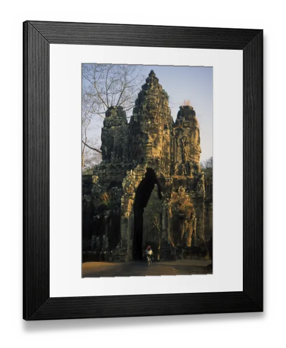 Framed Print : Angkor Thom is located one mile north of Angkor Wat