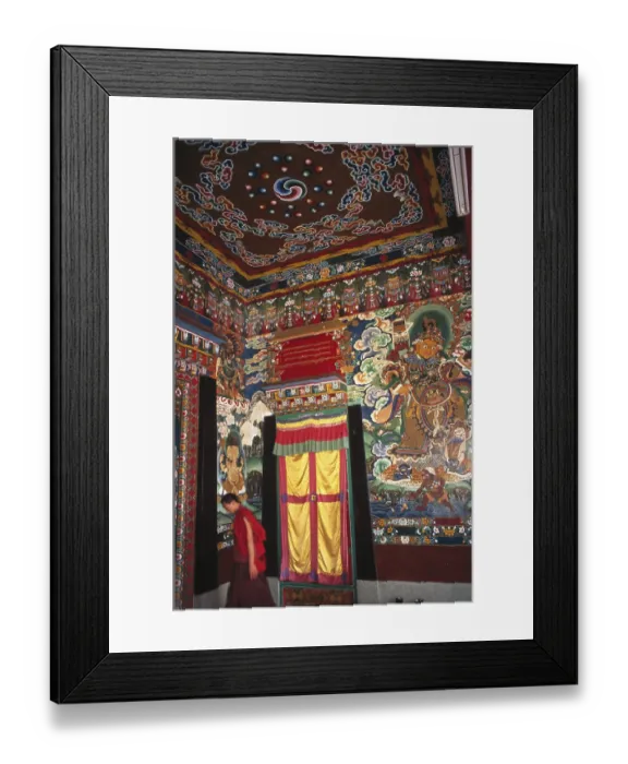 Framed Print : Buddhist monastery, murals painting