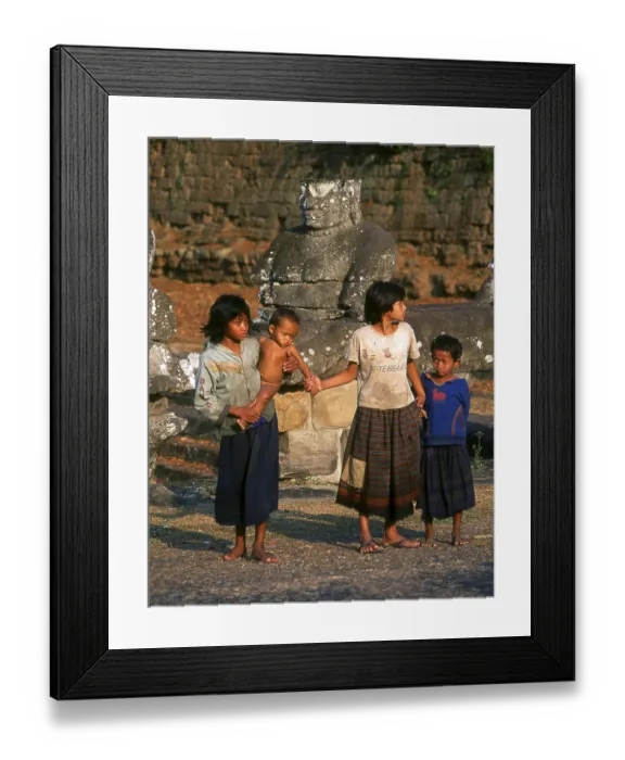 Framed Print : Angkor Thom is located one mile north of Angkor Wat