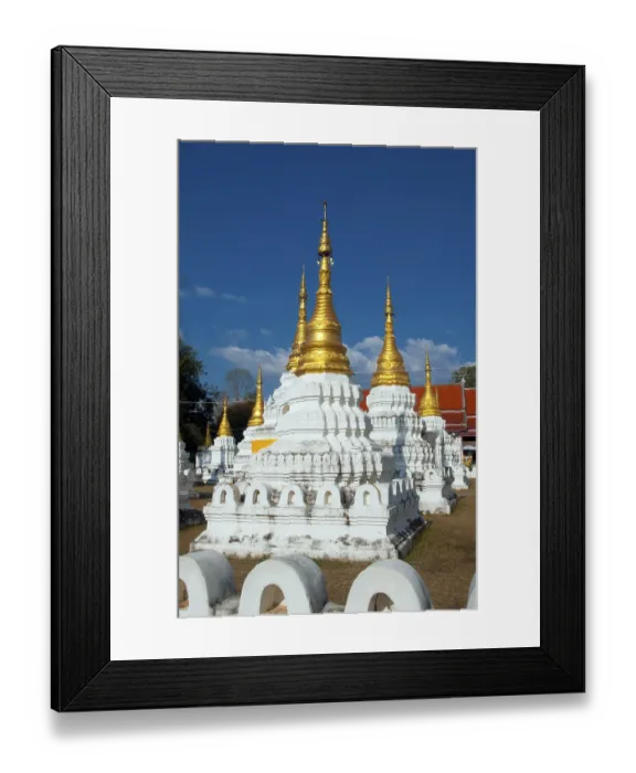 Framed Print : Wat Chedi Sao or The Monastery of Twenty Chedis is famed for its 20 whitewashed chedis