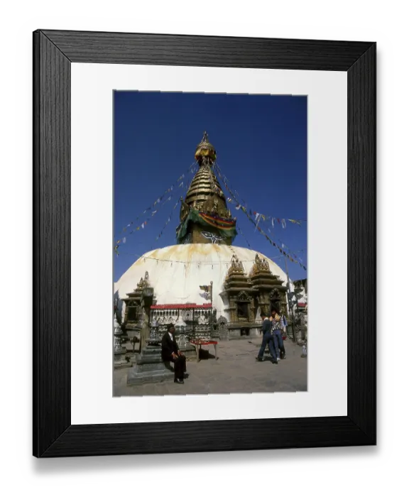 Framed Print : The date of construction of the Svayambhunath stupa