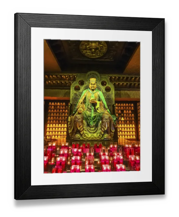 Framed Print : Statue in Temple 33 statues of guanyin in the Sanya Nanshan Cultural Center