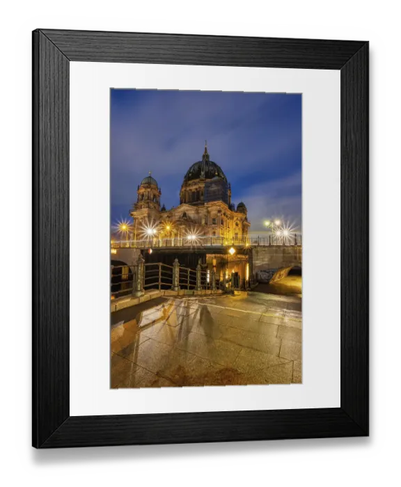 Framed Print : The imposing Berlin Cathedral on the banks of the Spree at night Framed Print : The imposing Berlin Cathedral on the banks of the Spree at night