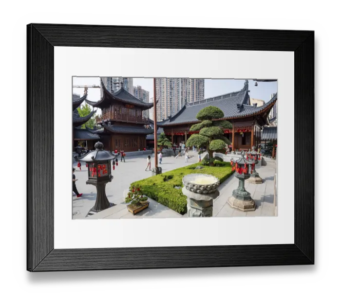 Framed Print : Inner courtyard, Jade Buddha Temple
