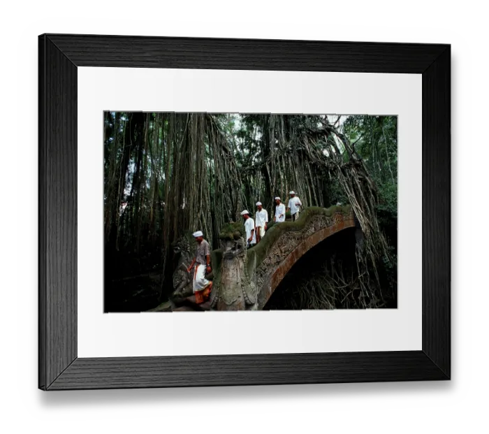 Framed Print : Worshippers in the Hindu temple Monkey Forest