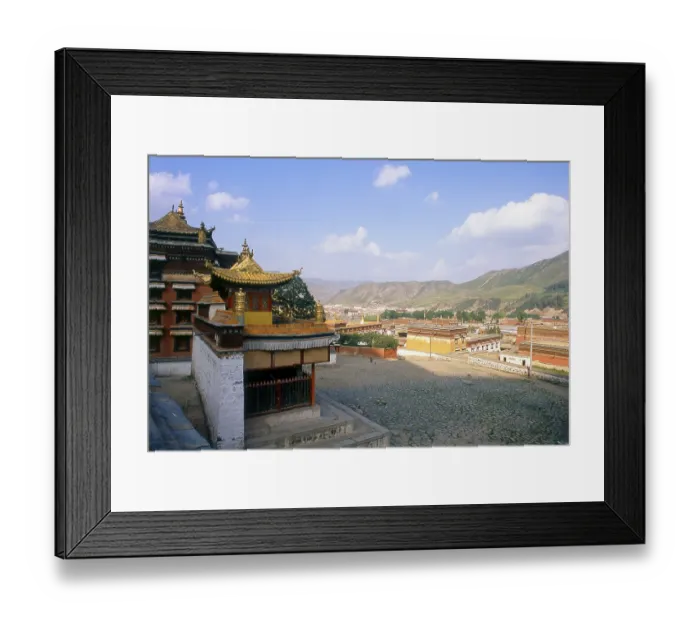 Framed Print : Labrang Monastery is one of the six great monasteries of the Geluk (Yellow Hat) school of Tibetan Buddhism