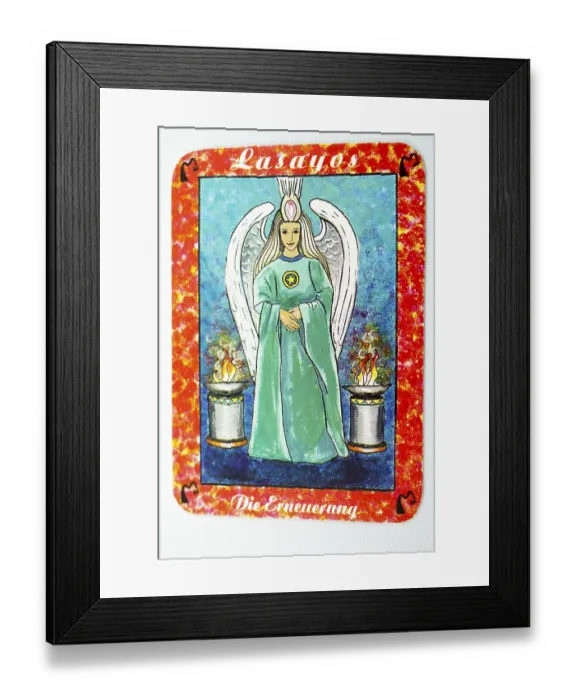 Framed Print : Tarot symbols with a grey background