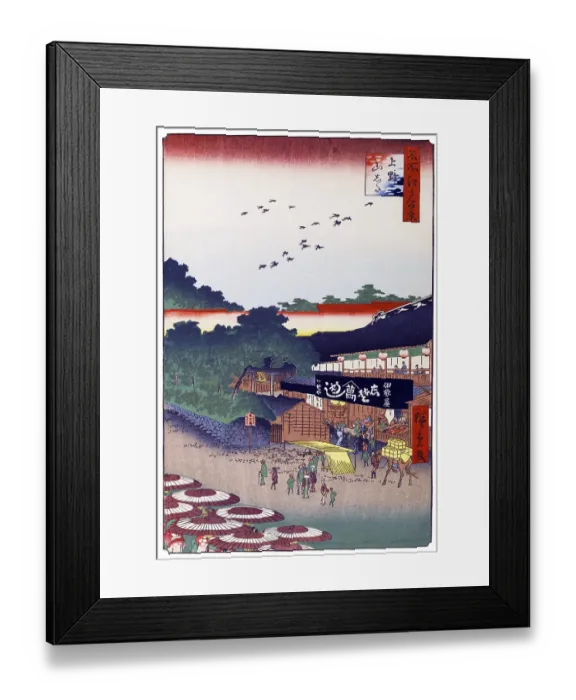 Framed Print : Hiroshige's One Hundred Famous Views of Edo (名所江戸百景)
