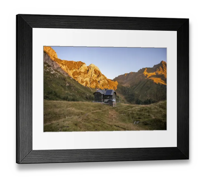 Framed Print : Alpine club hut, HochweiBsteinhaus mountain hut
