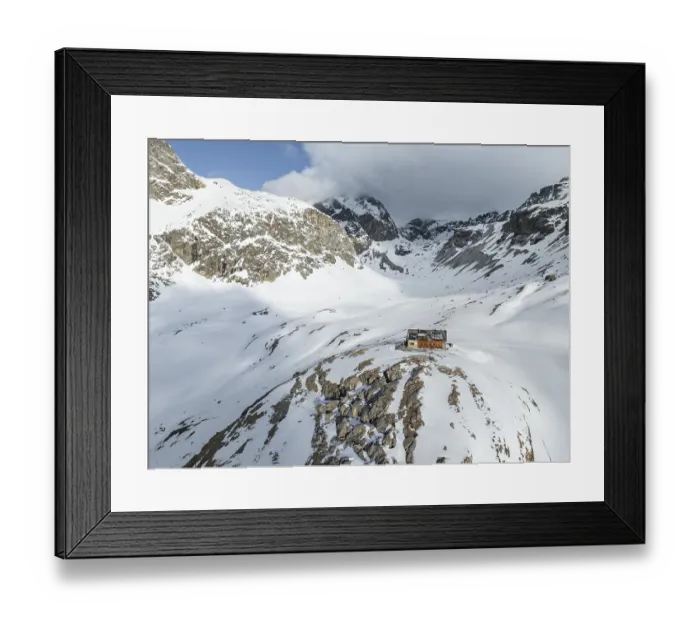 Framed Print : Winter in the mountains, Chamanna Jenatsch CAS Framed Print : Winter in the mountains, Chamanna Jenatsch CAS