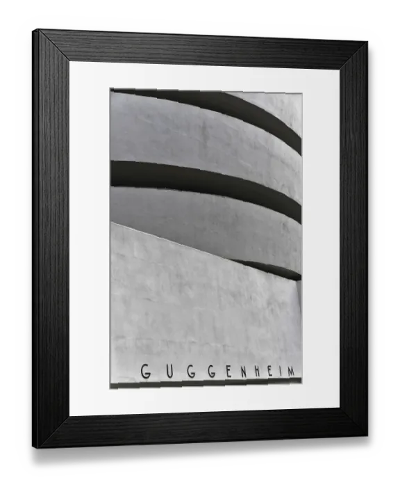 Framed Print : Detailed view of a modern concrete building with round shapes
