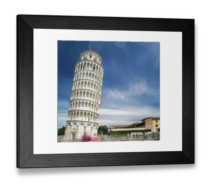 Framed Print : Leaning Tower of Pisa. Blue cloudy sky background Framed Print : Leaning Tower of Pisa. Blue cloudy sky background