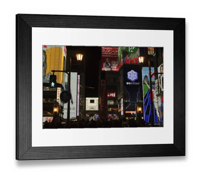 Framed Print : Advertisments at Dotonbori in Osaka City at night Framed Print : Advertisments at Dotonbori in Osaka City at night