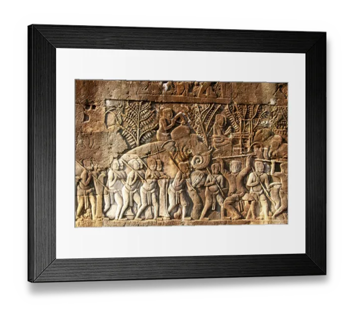 Framed Print : The Bayon was originally the official state temple of the Mahayana Buddhist King Jayavarman VII