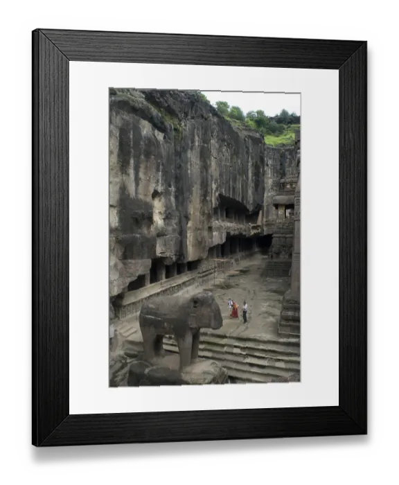 Framed Print : Tourists in Kailash temple at Ellora caves