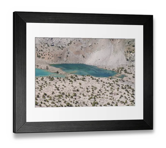 Framed Print : The beautiful mountain trekking road with clear blue sky and rocky hills