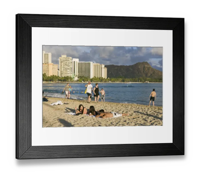 Framed Print : Waikiki Beach and Diamond Head volcanic crater Framed Print : Waikiki Beach and Diamond Head volcanic crater