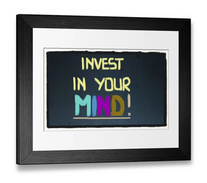Framed Print : Invest In Your Mind Concept Framed Print : Invest In Your Mind Concept