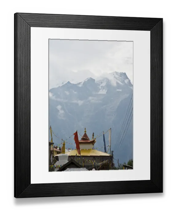 Framed Print : Buddha temple, kalpa, himachal pradesh