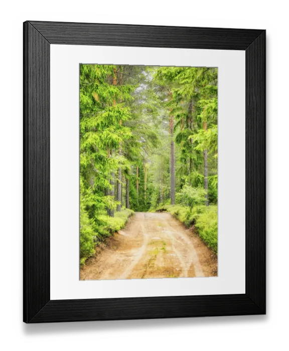 Framed Print : Dirt road leading to beautiful