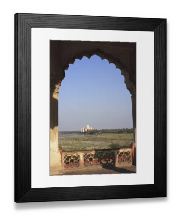 Framed Print : Taj Mahal view from Agra fort built in 16th Century by Mughal emperor on west bank of the Yamuna River