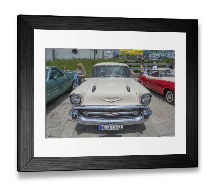 Framed Print : Classic car meeting, Chevrolet Bel Air 1957 Framed Print : Classic car meeting, Chevrolet Bel Air 1957