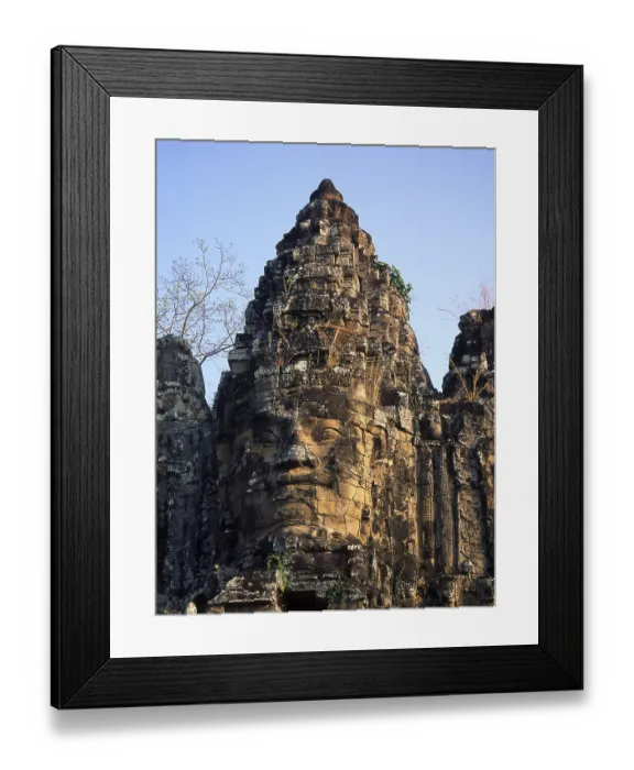 Framed Print : Angkor Thom is located one mile north of Angkor Wat