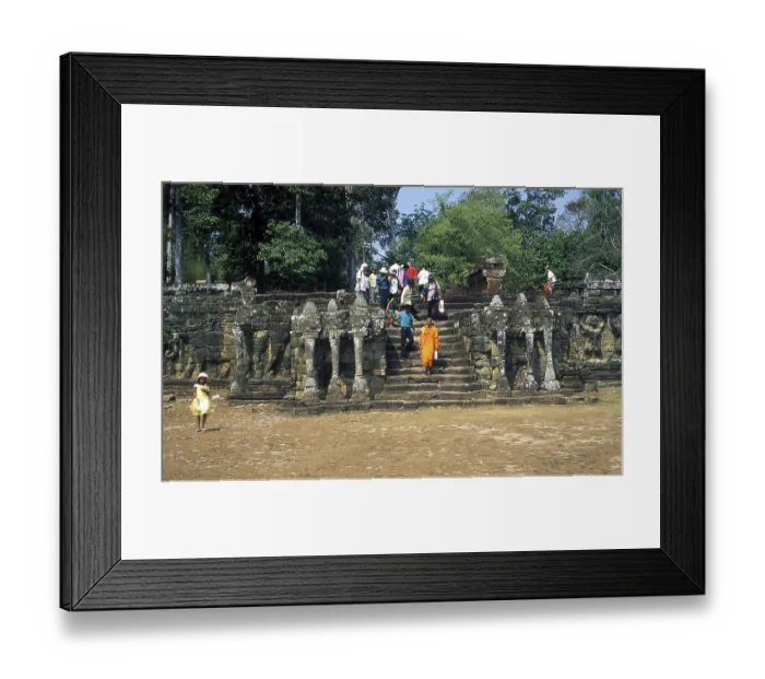 Framed Print : The Terrace of the Elephants was used by King Jayavarman VII to review his victorious army