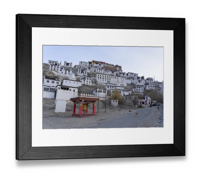 Framed Print : Thiksey, India, April 03, 2023: Exterior view of Thiksey Monastery in Ladakh region