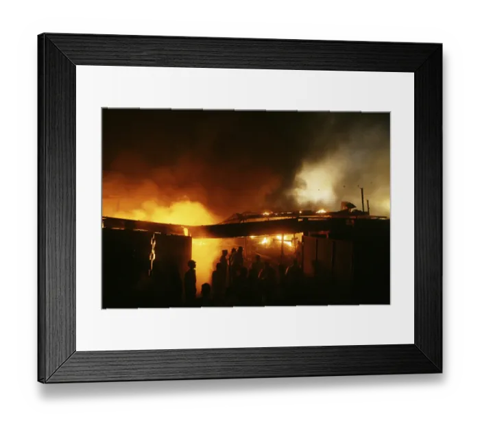Framed Print : Fire men fighting the fire which broke inside a junkyard at Mandala in Mankhurd