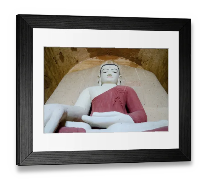 Framed Print : Buddhism, seated Buddha figure in the pagoda of Htilominlo Temple from the 13th Century