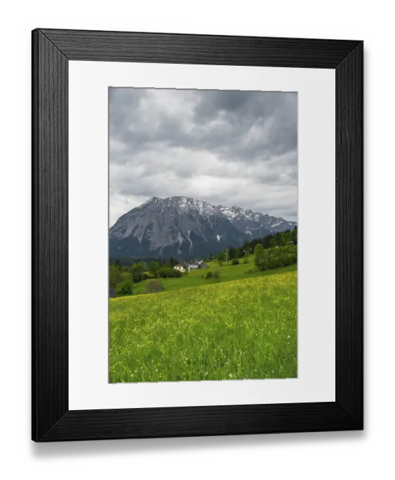 Framed Print : Summer austrian landscape with Grimming mountain (2)