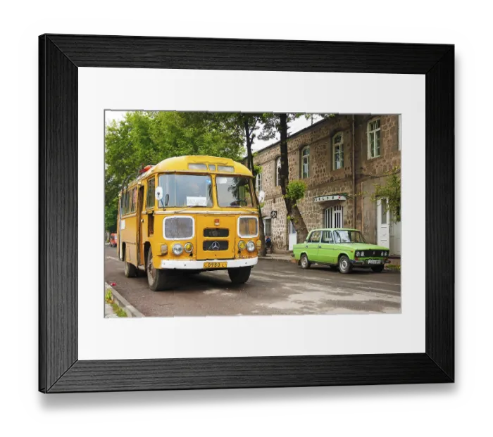 Framed Print : Vintage bus in south armenia