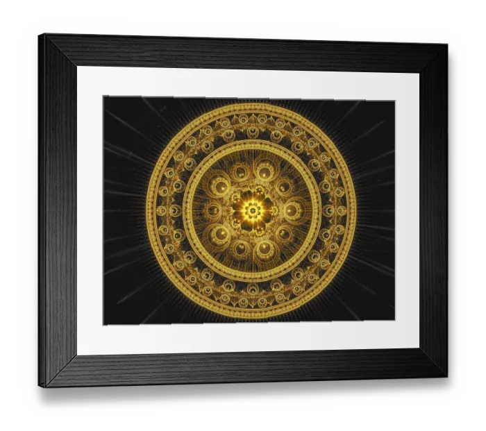 Framed Print : Inticate fractal mandala. Abstract computer-generated image