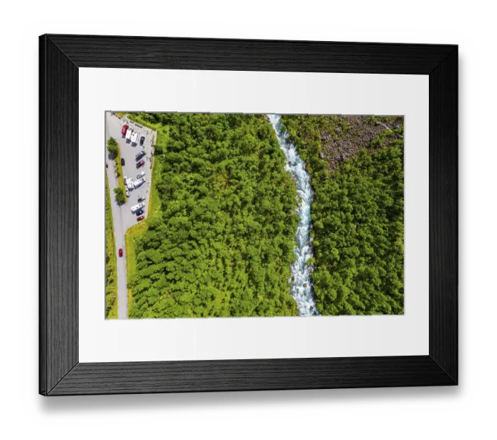 Framed Print : The Stigfossen waterfall. Canyon road Framed Print : The Stigfossen waterfall. Canyon road