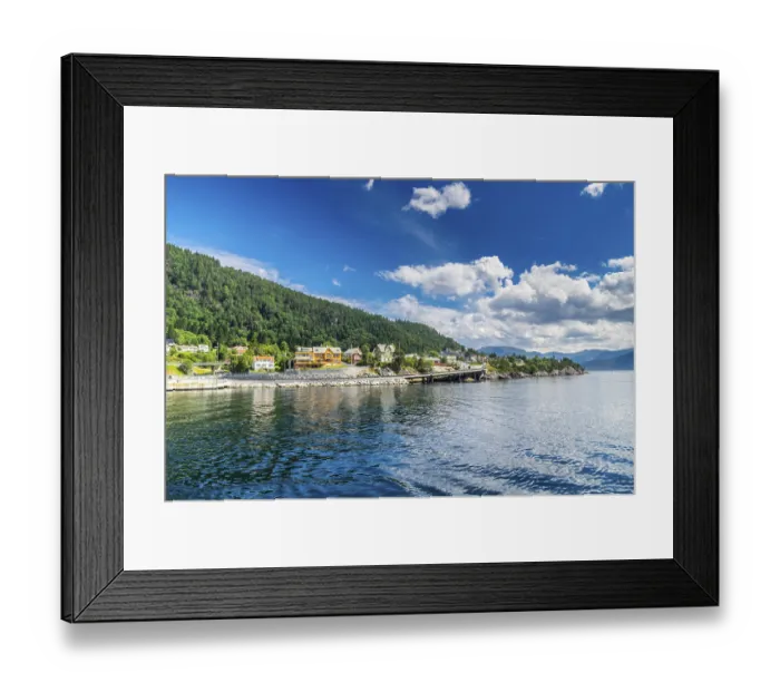 Framed Print : Beautiful landscape in Norway with Summer weather and sunshine Framed Print : Beautiful landscape in Norway with Summer weather and sunshine