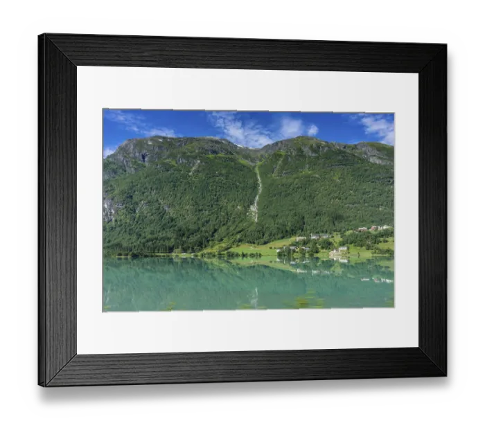 Framed Print : Beautiful landscape in Norway with Summer weather and sunshine Framed Print : Beautiful landscape in Norway with Summer weather and sunshine