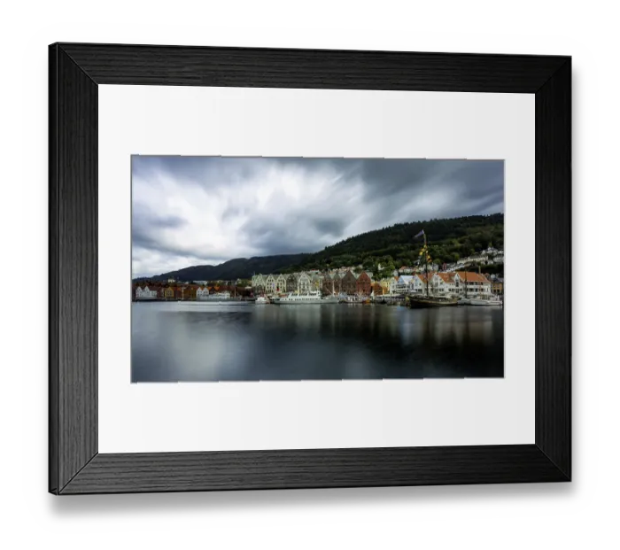 Framed Print : View of the city center of Bergen in Norway Framed Print : View of the city center of Bergen in Norway