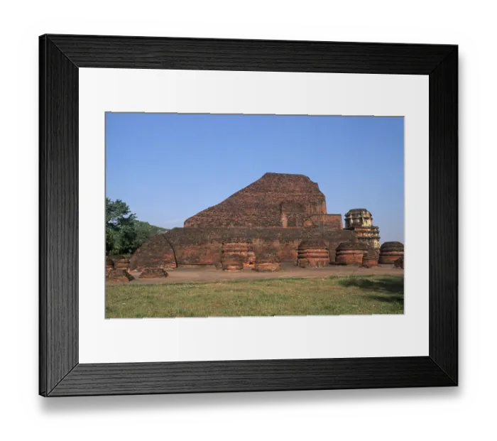 Framed Print : Huge main temple, corner tower and votive stupas